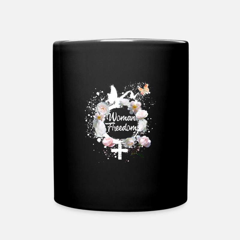 femme vie liberté, fleurs,iran,liberté,roses - Mug uni - noir