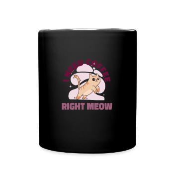 Katzen Kaffee Witzig Samtpfote Miau: Geschenke Cat - Tasse einfarbig - Schwarz - Vorne