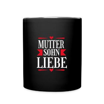 Mutter Sohn Liebe Tshirt - Tasse einfarbig - Schwarz - Vorne
