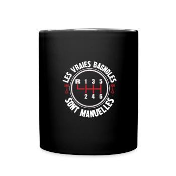les vraies bagnoles sont manuelles - Mug uni - noir - Devant
