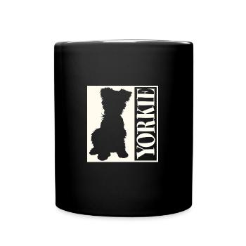 Yorkie Yorkshire Terrier Silhouette grafisch - Tasse einfarbig - Schwarz - Vorne