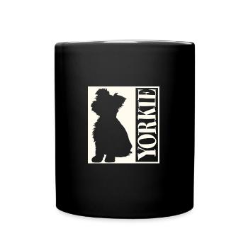 Yorkie Yorkshire Terrier Silhouette - Tasse einfarbig - Schwarz - Vorne