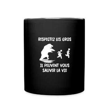 respectez les gros - Mug uni - noir - Devant