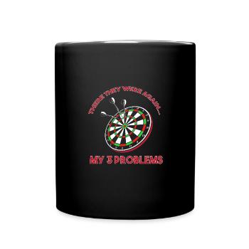 Dart Dartboard Dartpfeil - Tasse einfarbig - Schwarz - Vorne
