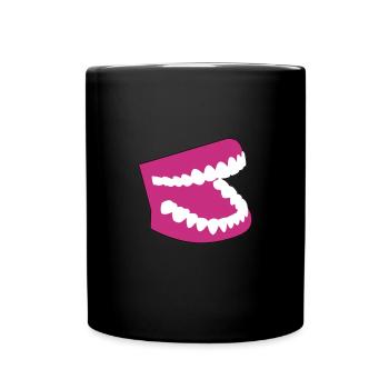 Gebiss - Tasse einfarbig - Schwarz - Vorne
