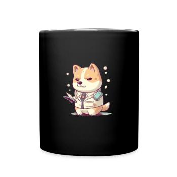 Japanese dog Shiba Inu doctor scientist - Full Colour Mug - black - Front