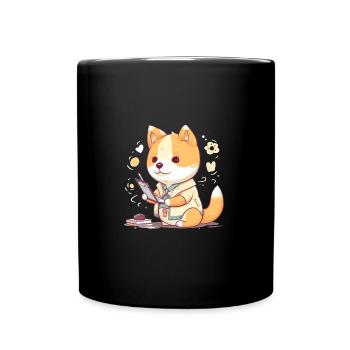 Cœur d'infirmière japonais Shiba Inu - Mug uni - noir - Devant