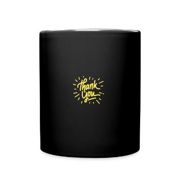 Thank you Danke - Tasse einfarbig - Schwarz - Vorne