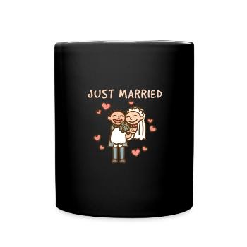 Hochzeitspaar Ehe - Tasse einfarbig - Schwarz - Vorne
