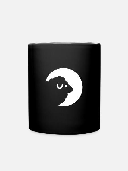 Schaf Mond - Tasse einfarbig - Schwarz