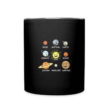 Funny solar system - Full Colour Mug - black - Front