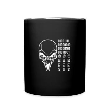 Lustiger Spruch Alien Obey Mit Außerirdischem - Tasse einfarbig - Schwarz - Vorne