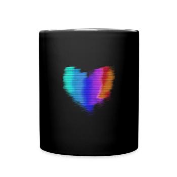 herz, regenbogen, malerei,bunt,unschärfe - Tasse einfarbig - Schwarz - Vorne
