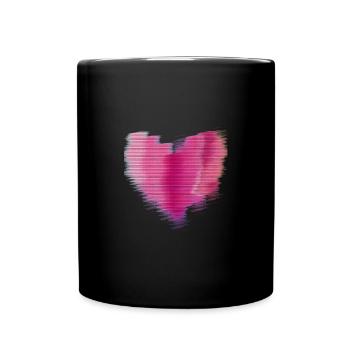 Hearts,Heart,Love,Love,Red, Psychedelic,Pink - Full Colour Mug - black - Front