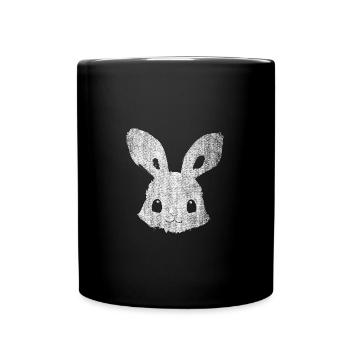 Lapin rétro au look usé - Mug uni - noir - Devant