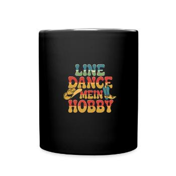 Line Dance mein Hobby - Tasse einfarbig - Schwarz - Vorne