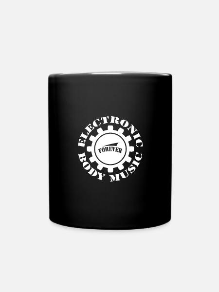 Electronic Body Music Forever EBM with Gear - Full Colour Mug - black