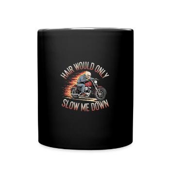 Bald Biker Skull Motorcycle Rider Funny Graphic - Tasse einfarbig - Schwarz - Vorne