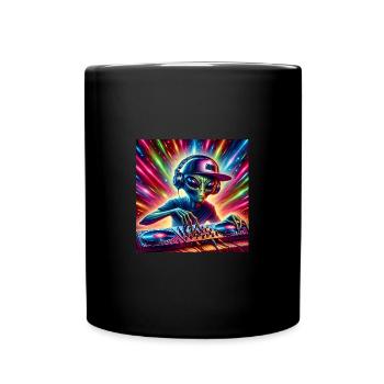 Techno Tourist Alien DJ Rave EDM Festival Outfit - Tasse einfarbig - Schwarz - Vorne