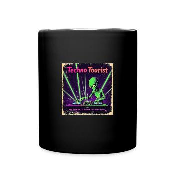 Techno Tourist Alien DJ Rave EDM Festival Outfit - Full Colour Mug - black - Front