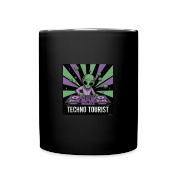 Techno Tourist Alien DJ Rave EDM Festival Outfit - Tasse einfarbig - Schwarz - Vorne