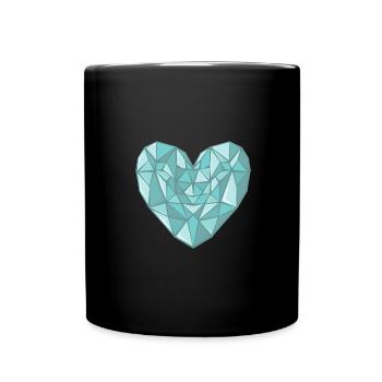 Diamond Heart - Full Colour Mug - black - Front