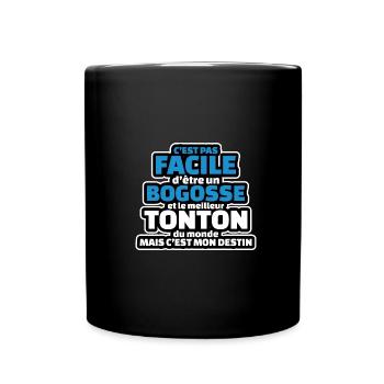 pas facile bogosse et meilleur tonton du monde - Mug uni - noir - Devant