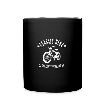 ALTES FAHRRAD RAD RADELN ALT RETRO VINTAGE MOTIV - Tasse einfarbig - Schwarz - Vorne