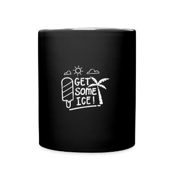 HOLT SICH EIS AM STIEL PALMEN STRAND URLAUB MOTIVE - Tasse einfarbig - Schwarz - Vorne