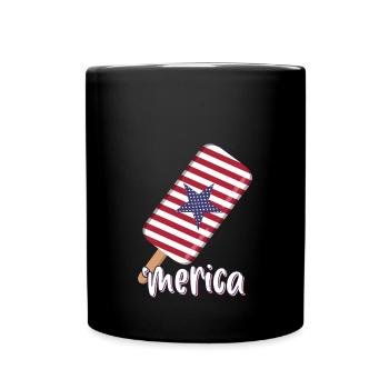 Merica 4. Juli USA - Tasse einfarbig - Schwarz - Vorne