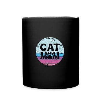 MAMAN MAMAN MAMAN CHATS PUSSY MEOW SHIRT DISANT MOTIF - Mug uni - noir - Devant