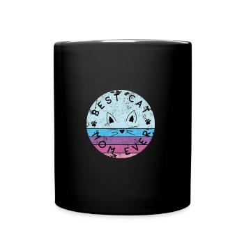 MEILLEURS CHATS MAMAN CHAT TOUJOURS DRÔLE EN DISANT DES MOTIFS - Mug uni - noir - Devant