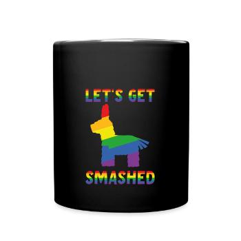 Let's Get Smashed Pinata - Full Colour Mug - black - Front