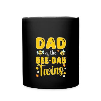 Vater der Bee Day Zwillinge - Tasse einfarbig - Schwarz - Vorne