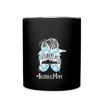 Baseball Mom - Tasse einfarbig - Schwarz - Vorne