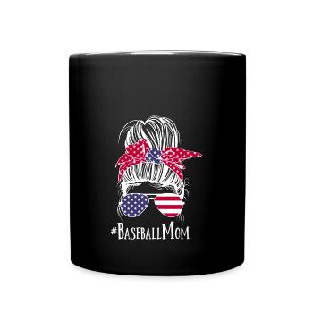Baseball Mom USA - Tasse einfarbig - Schwarz - Vorne