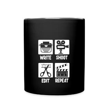 Écrire Shoot Edit Répéter Cinéaste - Mug uni - noir - Devant