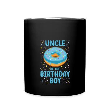 Uncle of the birthday boy boy - Full Colour Mug - black - Front