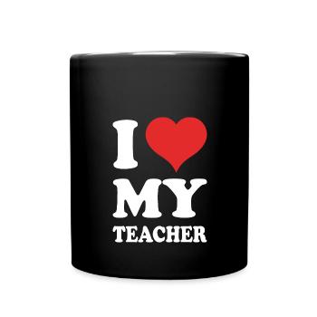 Ich liebe meine Lehrer - Tasse einfarbig - Schwarz - Vorne