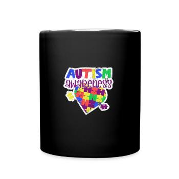 BEWUSSTSEIN AUTIST ADHS LIEBE BEGABE SPRUCH MOTIVE - Tasse einfarbig - Schwarz - Vorne