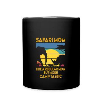 Maman Safari - Mug uni - noir - Devant