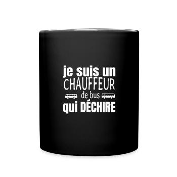 chauffeur de bus qui déchire - Mug uni - noir - Devant