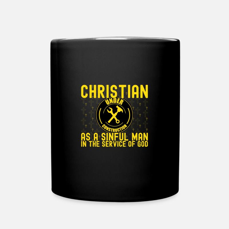 Christian en construction Prêtre Christian - Mug uni - noir