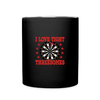 Darts Funny Tight Freesomes Darts Player - Tasse einfarbig - Schwarz - Vorne