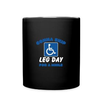 Leg Day Funny Handicap Workout Gym Amputé - Mug uni - noir - Devant