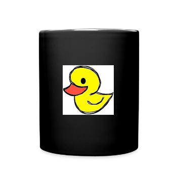 Cheerful duckling cartoon - Full Colour Mug - black - Front
