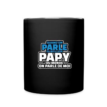 on parle du meilleur papy du monde on parle de moi - Mug uni - noir - Devant