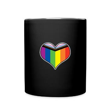 Progress Pride Heart - Full Colour Mug - black - Front