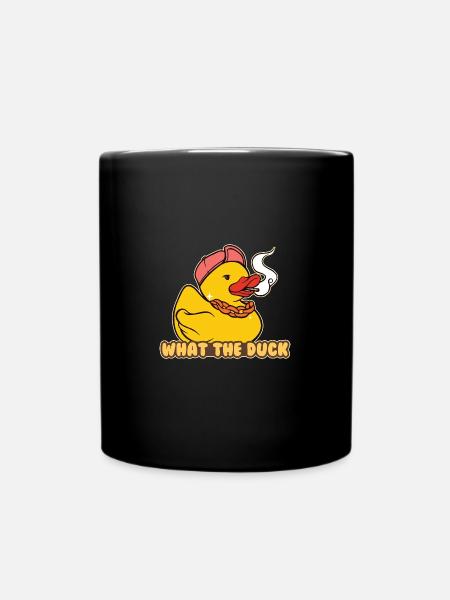Rubber Duckie What The Duck Lover - Full Colour Mug - black