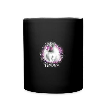 skihase ,rosa,skifahren,ski,hase,hase mit brille - Tasse einfarbig - Schwarz - Vorne